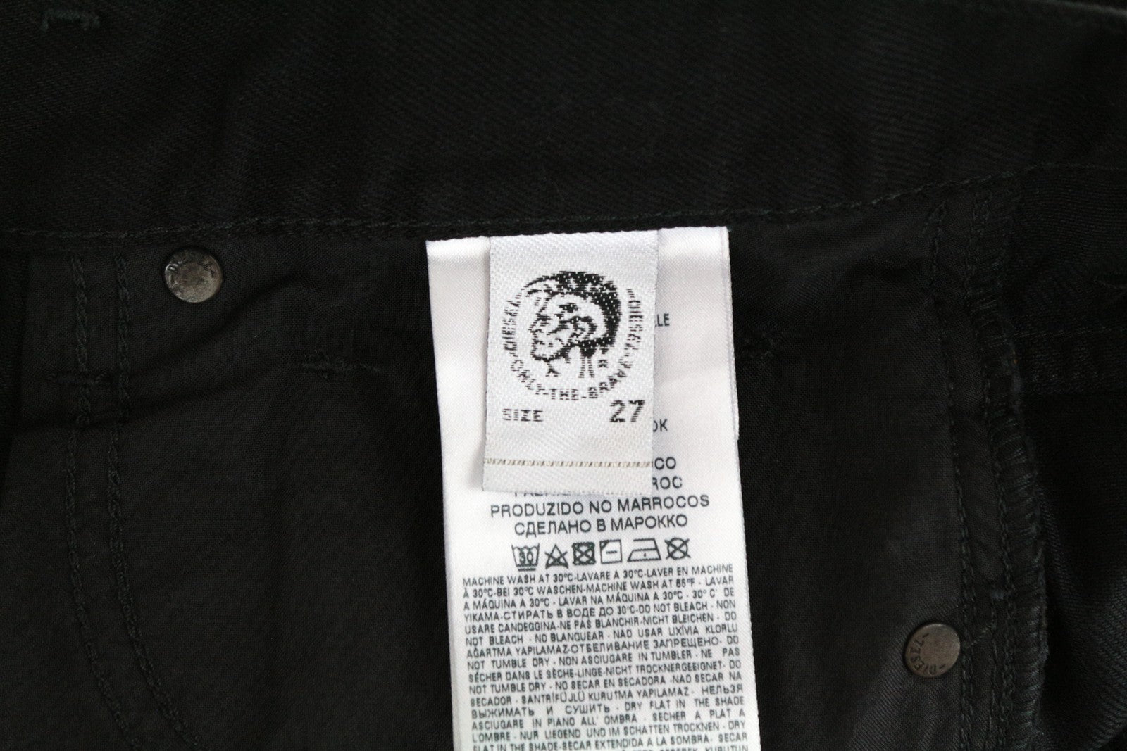 DIESEL Mharky 084WR vyriški džinsai W27 L30 juodi, ploni, aptempti, medvilniniai 