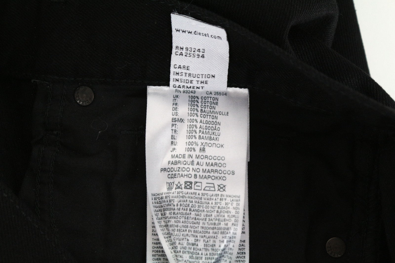 DIESEL Mharky 084WR vyriški džinsai W29 L30 Slim Skinny Fit medvilniniai juodi džinsai 