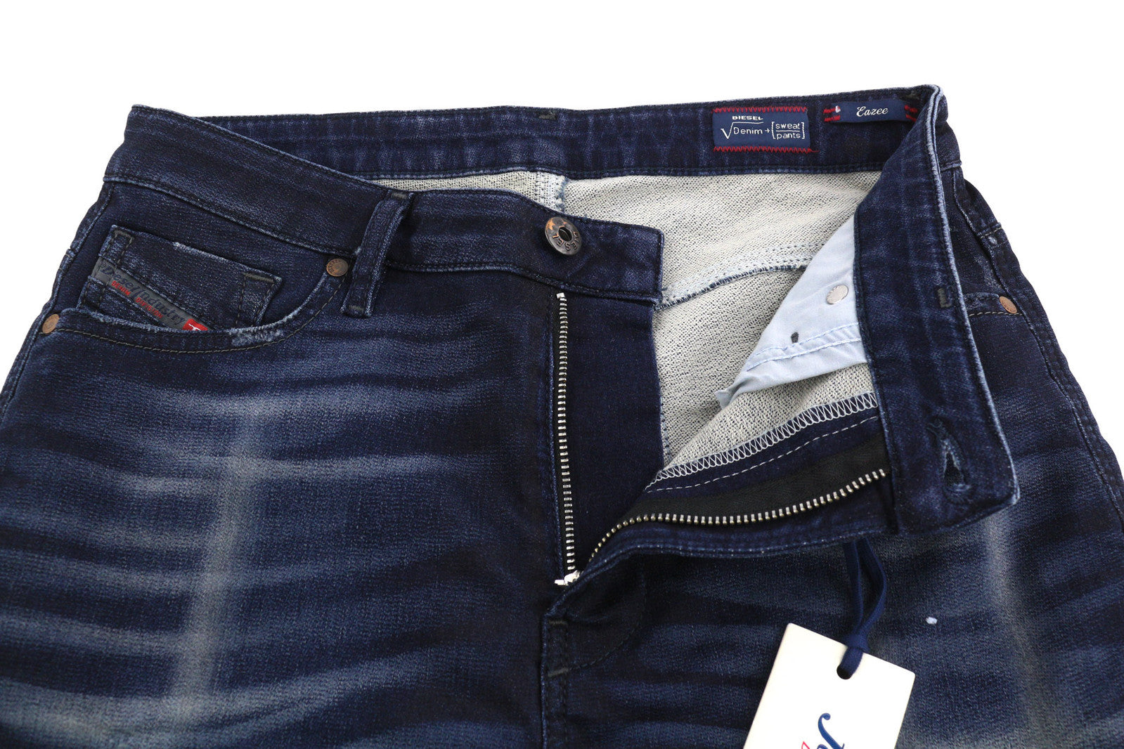 DIESEL Eazee-Ne 0662K Women Jeans W25 Jogg Sweat Ripped Distress Slim RRP€235