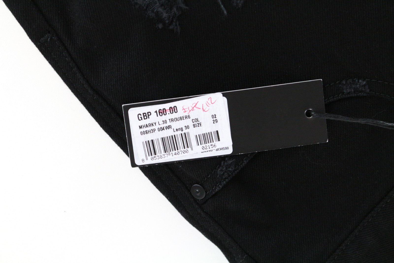 DIESEL Mharky 084WR vyriški džinsai W29 L30 Slim Skinny Fit juodi medvilniniai džinsai 