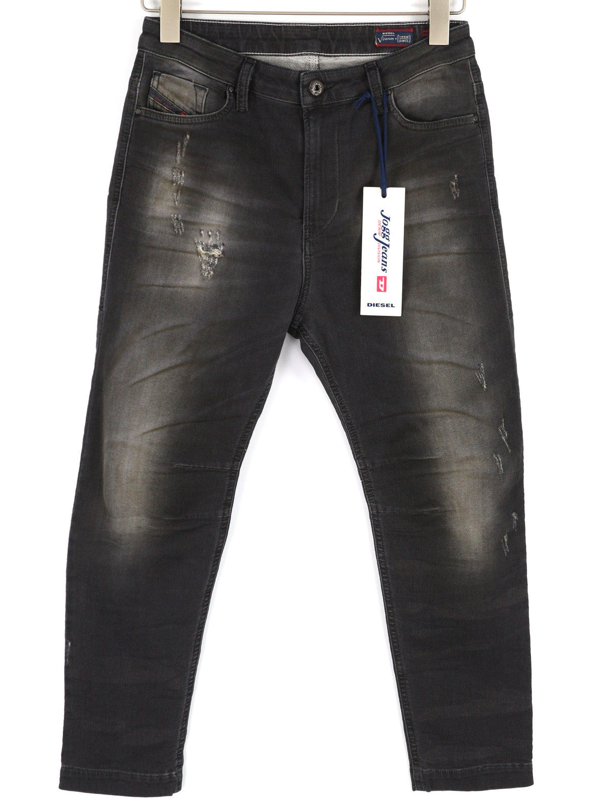 DIESEL Eazee-Ne 0835B Women Jeans W25 Jogg Sweat Ripped Distress Slim RRP€200