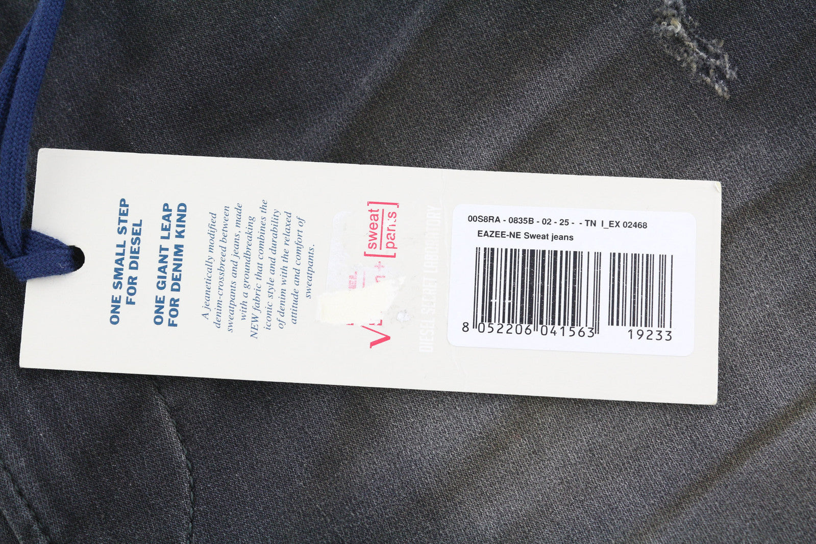 DIESEL Eazee-Ne 0835B Women Jeans W25 Jogg Sweat Ripped Distress Slim RRP€200