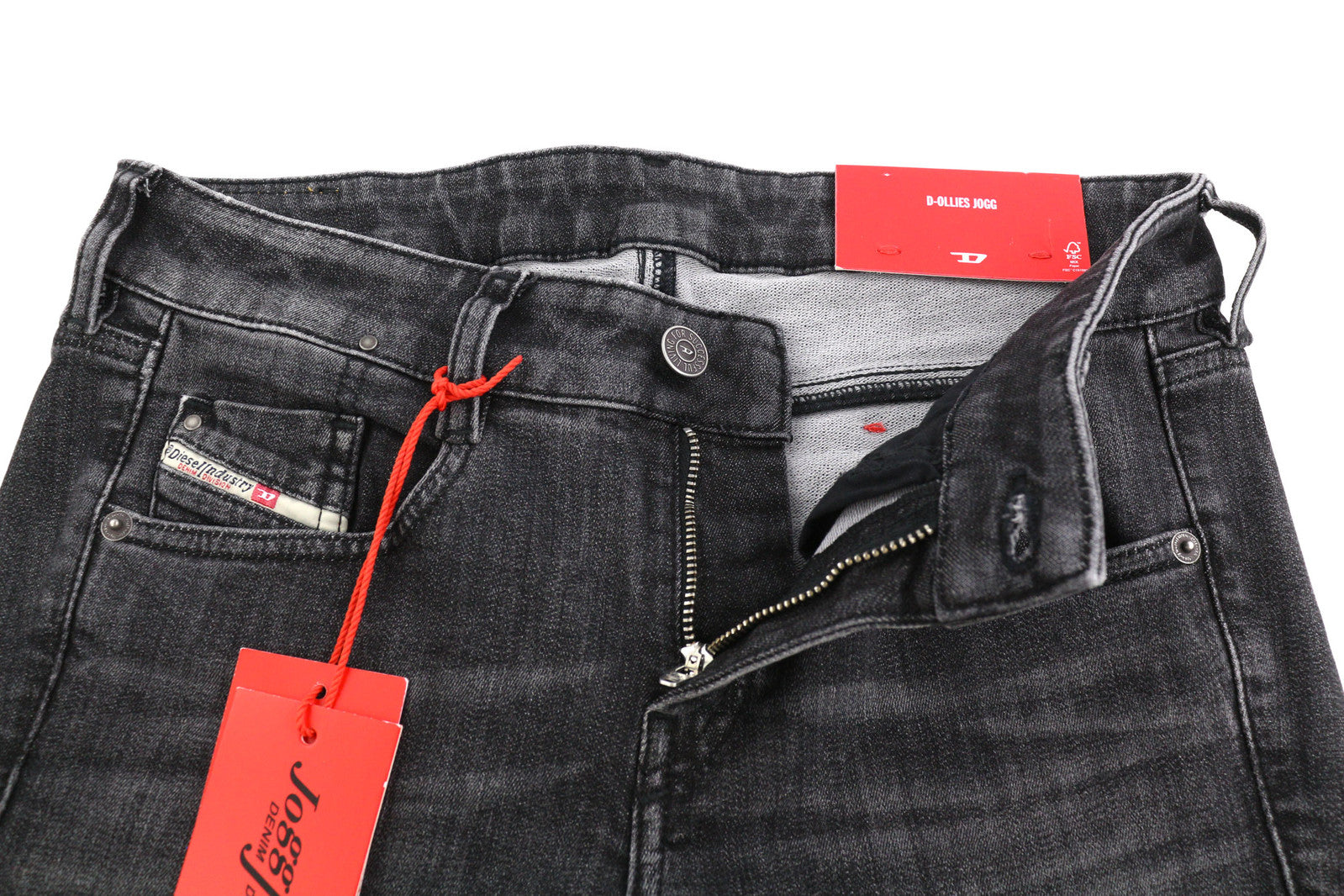 DIESEL D-Ollies-T 09D5 Women Jeans W26 Slim Fit Zipper Washed Black RRP€225