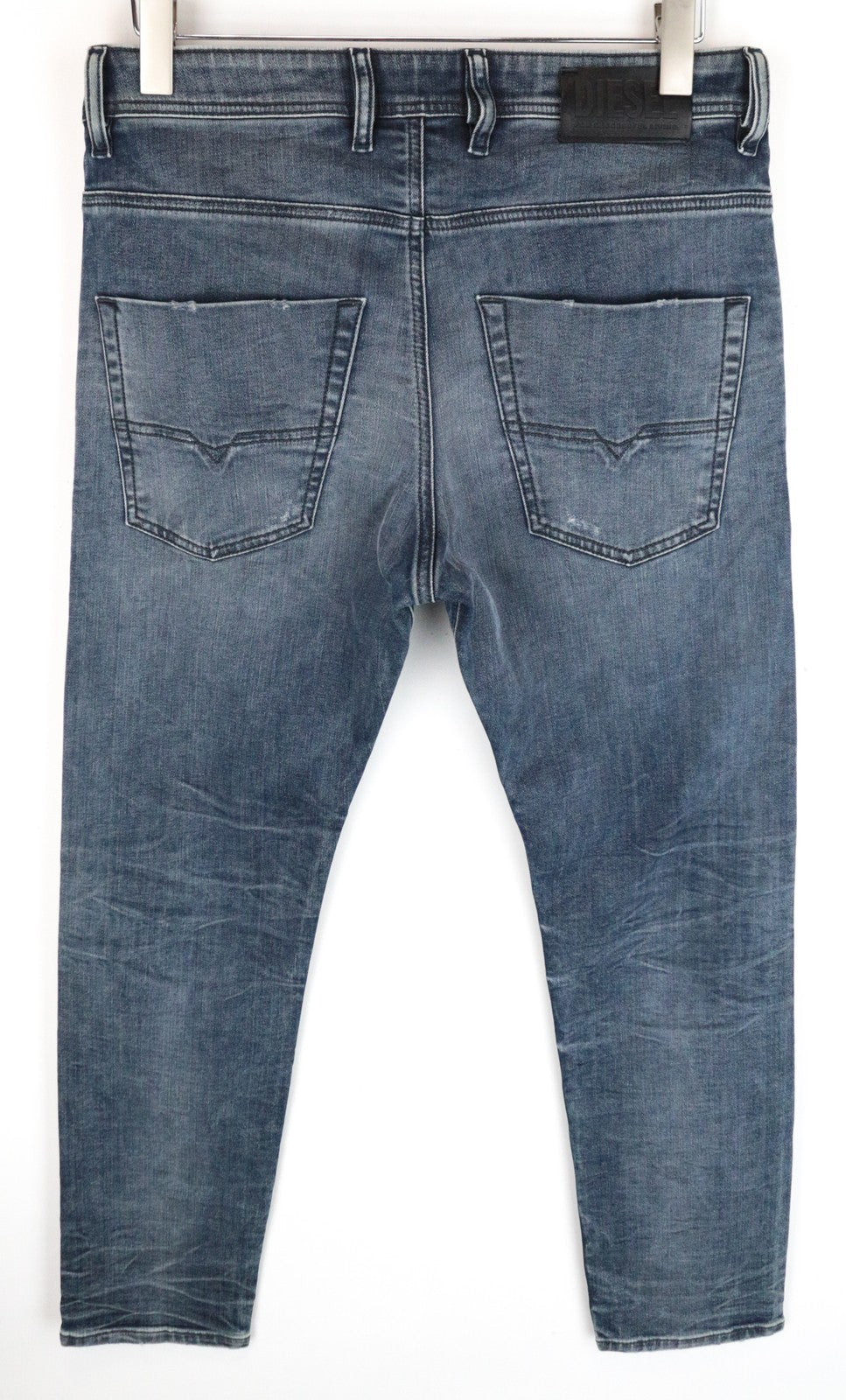 DIESEL Krooley-T 0870W vyriški džinsai W31 Sweat Jogg siaurėjančios mėlynos medvilnės tamprios kelnės 