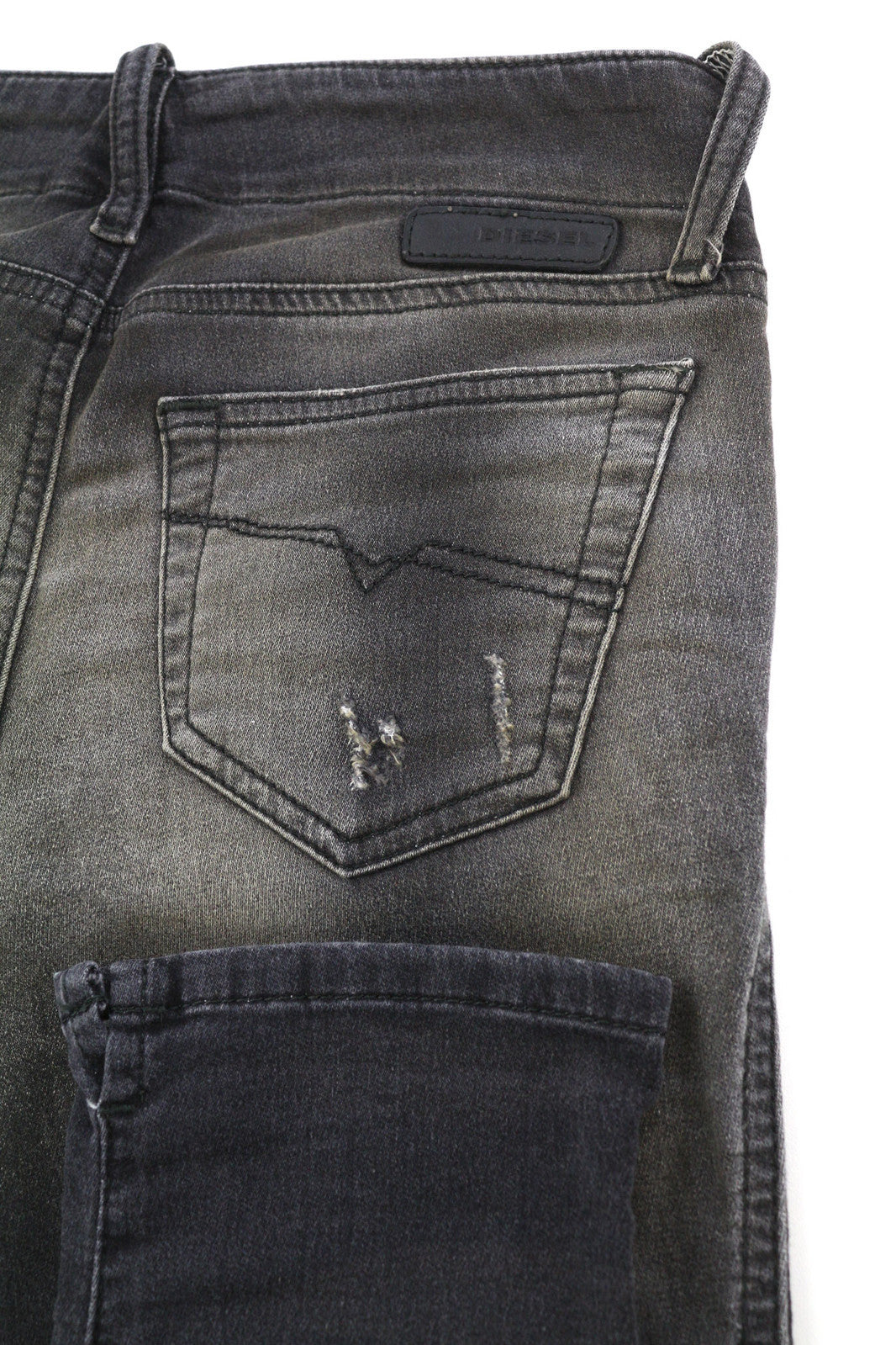 DIESEL Grupee-Ne 0835B Women Jeans W25 Jogg Denim Sweat Skinny Fit Washed Black