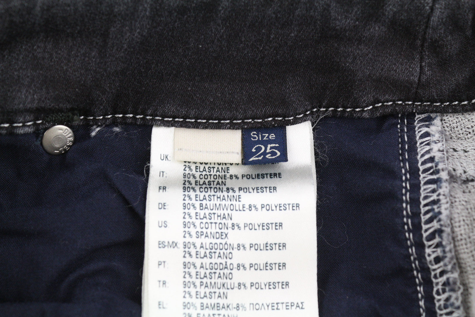 DIESEL Grupee-Ne 0835B Women Jeans W25 Jogg Denim Sweat Skinny Fit Washed Black