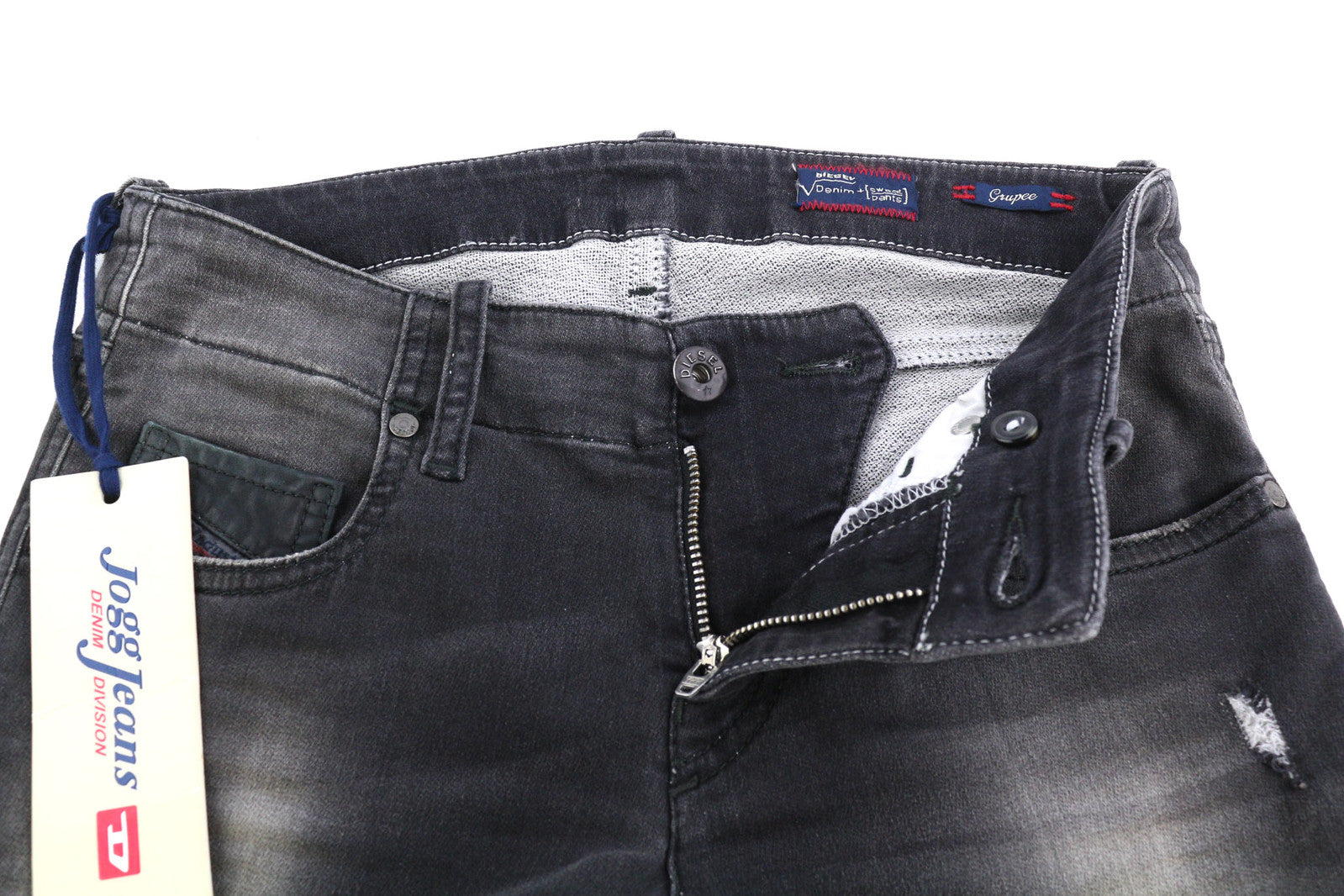 DIESEL Grupee-Ne 0835B Women Jeans W25 Jogg Denim Sweat Skinny Fit Washed Logo