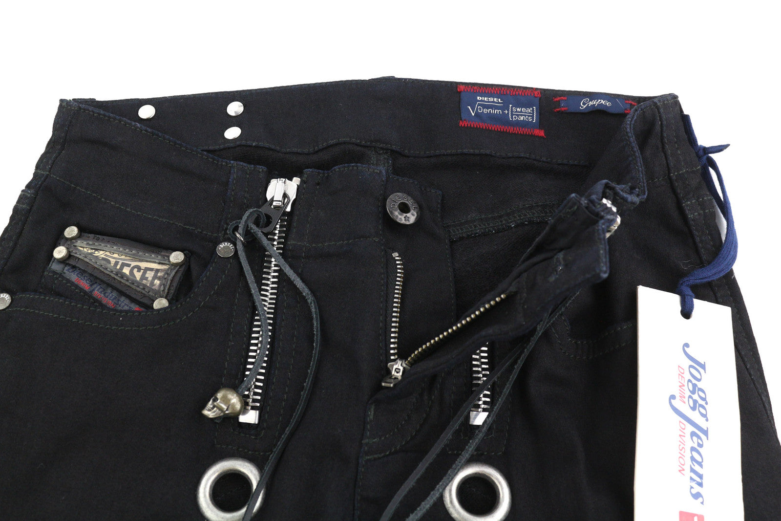 DIESEL Reboot-B-Grupee-Ne-B 0608S Women Jeans W23 Jog Denim Sweat Black RRP€280