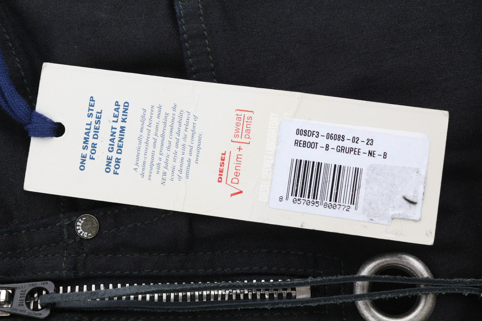 DIESEL Reboot-B-Grupee-Ne-B 0608S Women Jeans W23 Jog Denim Sweat Black RRP€280