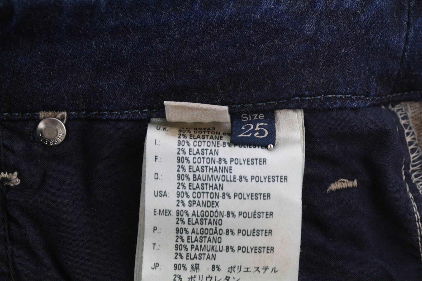 DIESEL Grupee-Ne 0603L Women Jeans W25 Jogg Denim Sweat Skinny Fit Blue RRP€250