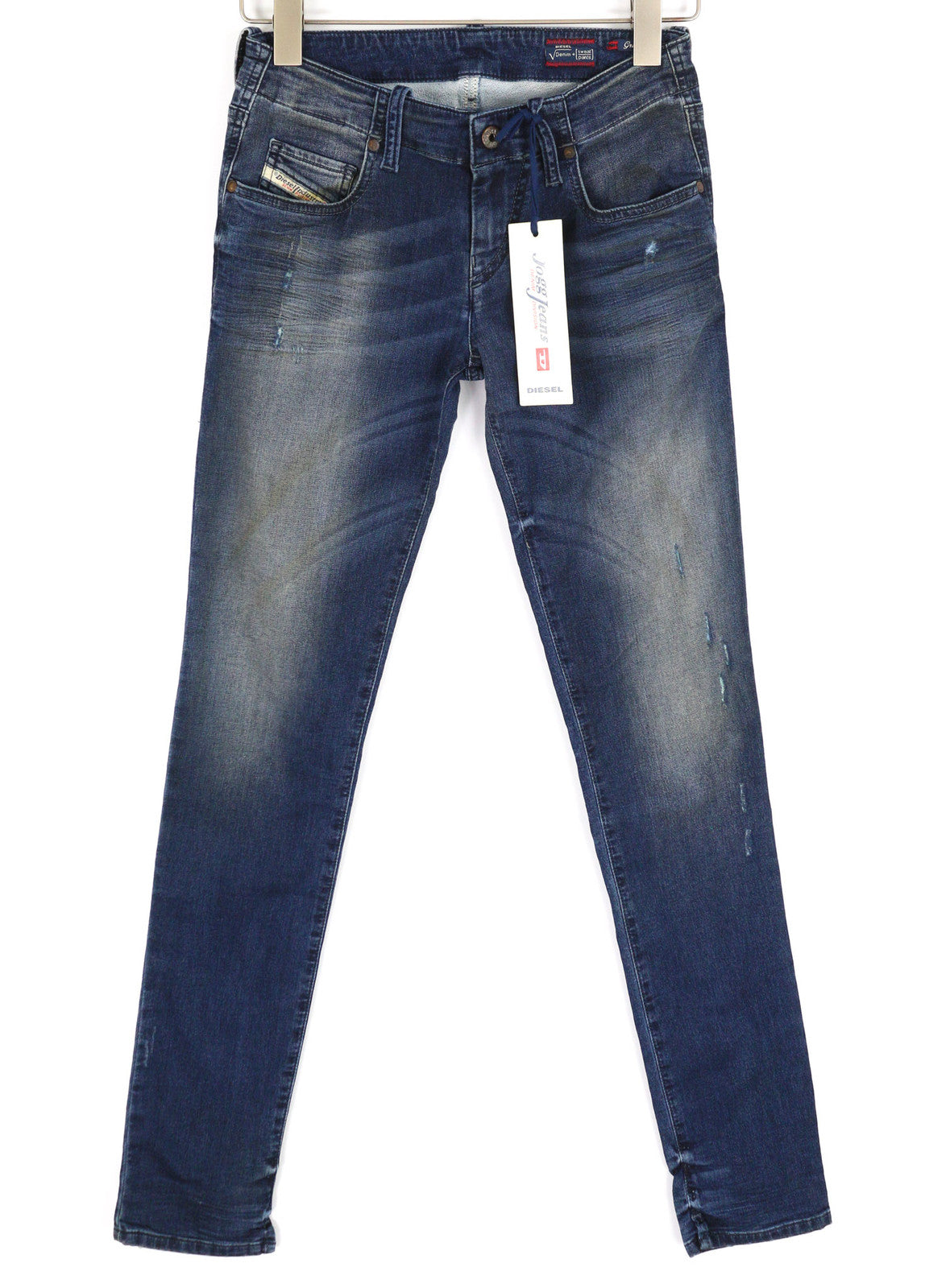 DIESEL Grupee-Ne 0662L Women Jeans W25 Jogg Denim Sweat Skinny Fit Blue RRP€250