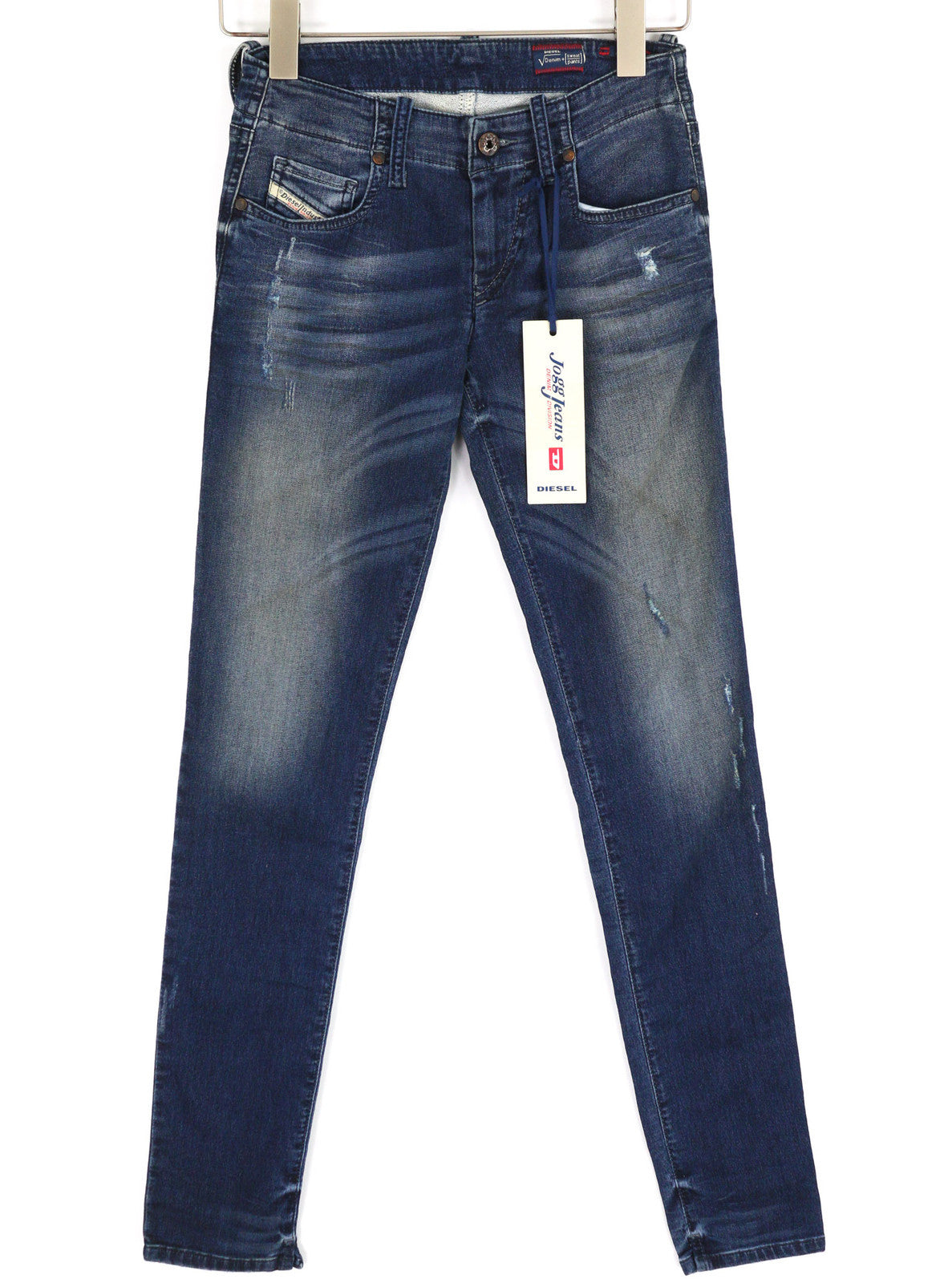 DIESEL Grupee-Ne 0662L Women Jeans W23 Jogg Denim Sweat Skinny Fit Blue RRP€250