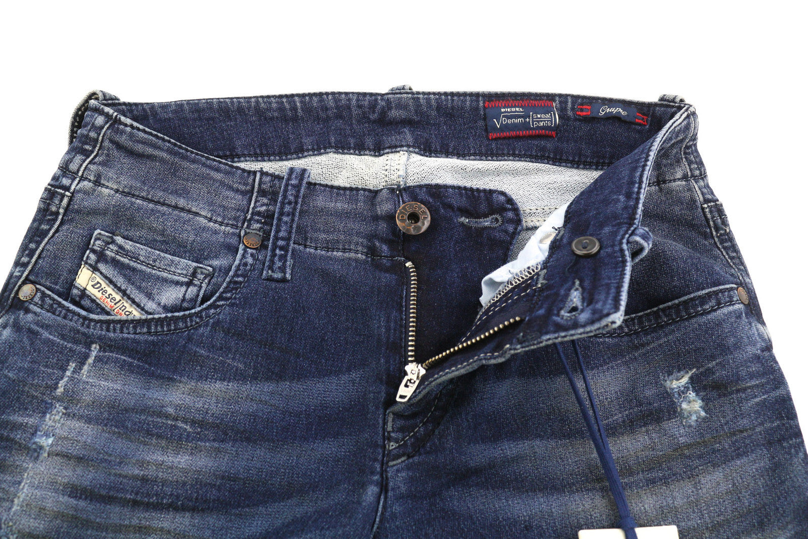 DIESEL Grupee-Ne 0662L Women Jeans W23 Jogg Denim Sweat Skinny Fit Blue RRP€250