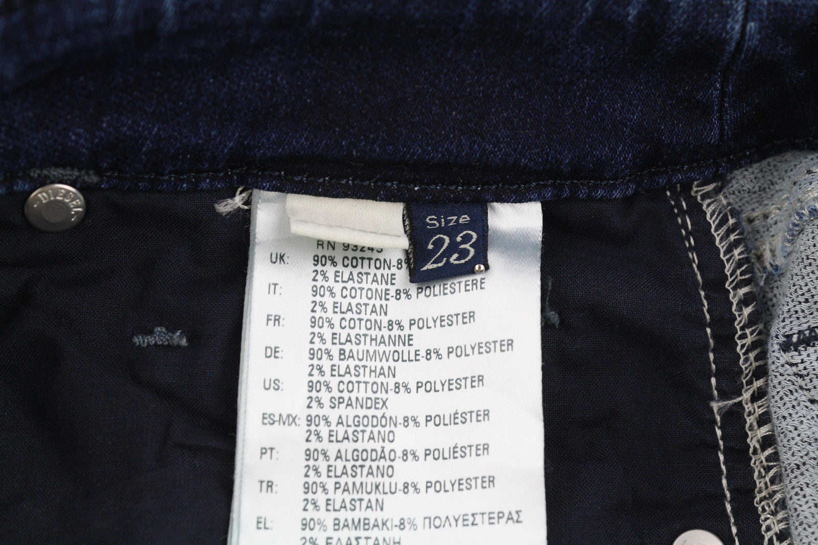 DIESEL Grupee-Ne 0662L Women Jeans W23 Jogg Denim Sweat Skinny Fit Blue RRP€250