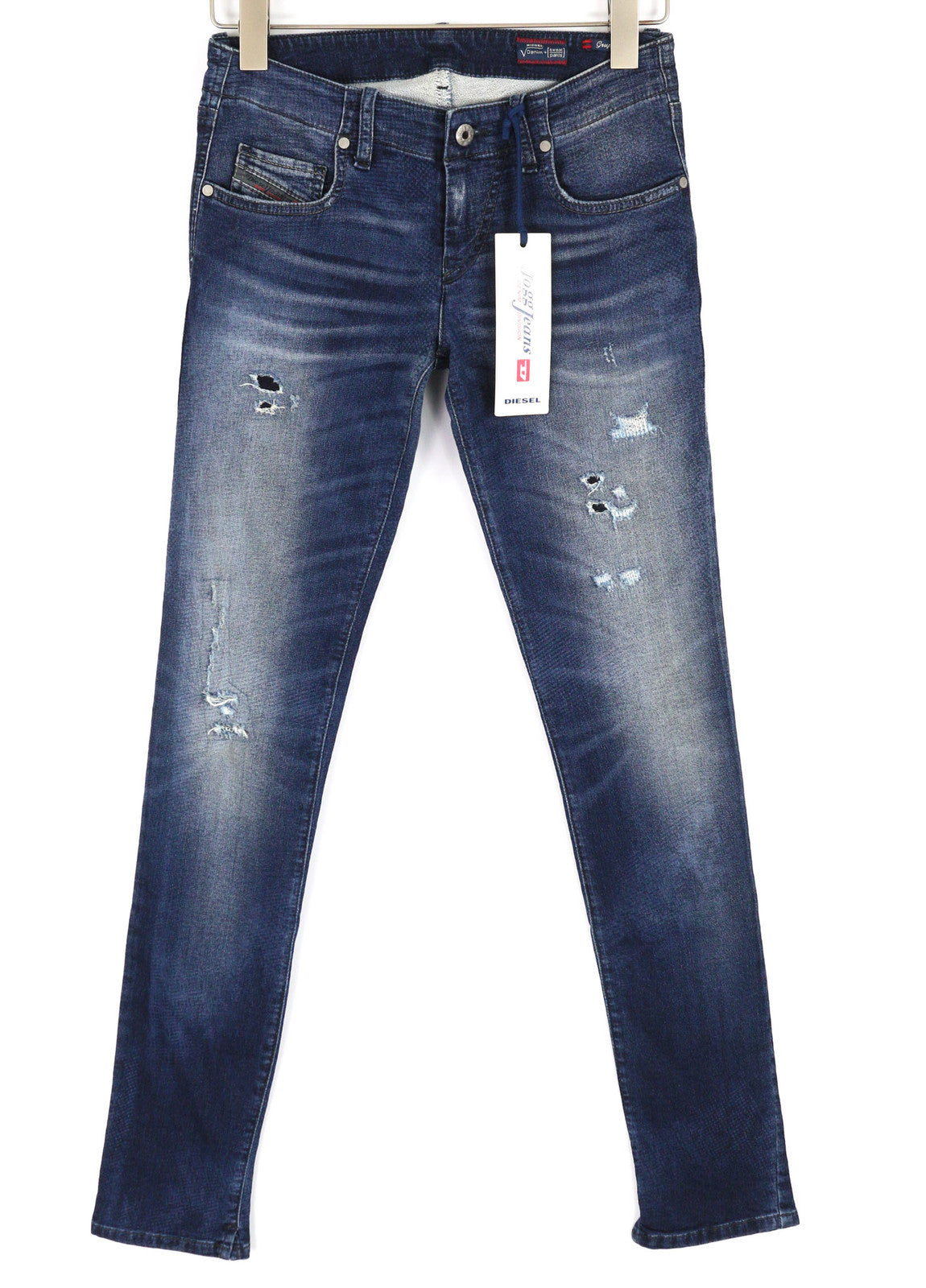 DIESEL Grupee-Ne 0666W Women Jeans W25 Jogg Denim Sweat Skinny Fit Washed Blue