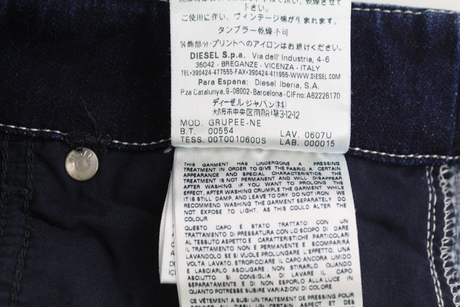 DIESEL Grupee-Ne 0607U Women Jeans W23 Jogg Denim Sweat Skinny Fit Blue RRP€250