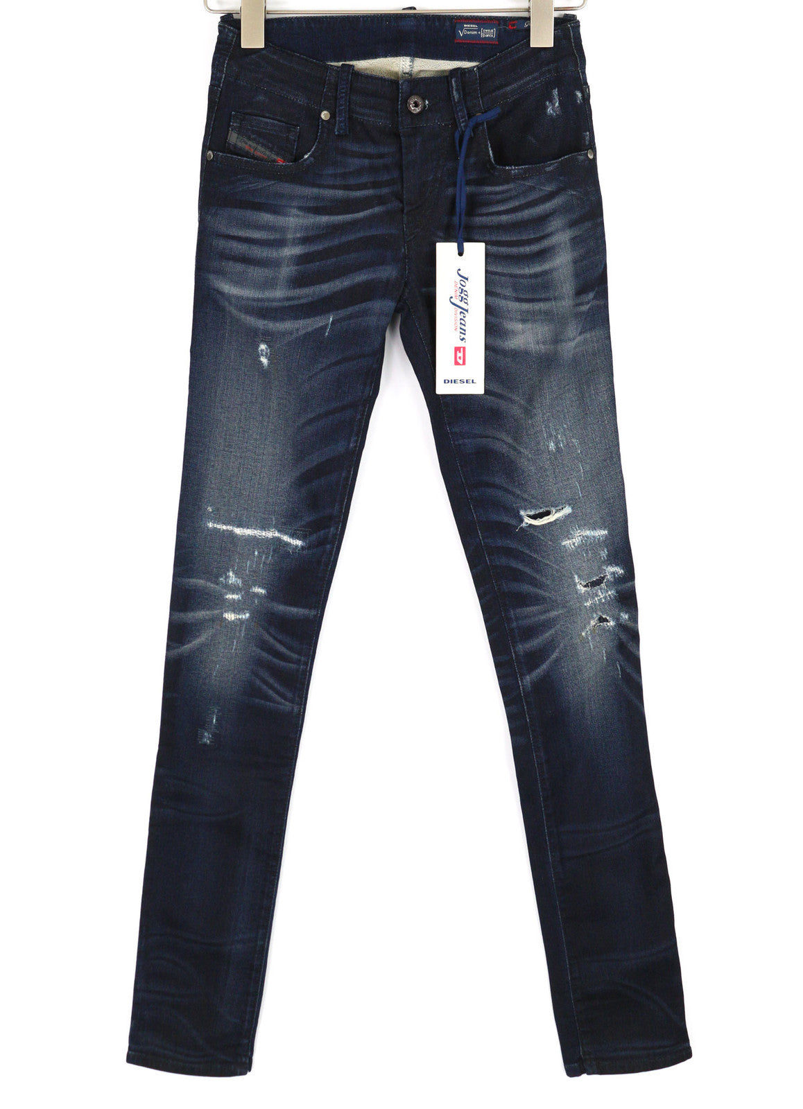 DIESEL Grupee-Ne 0662K Women Jeans W23 Jogg Denim Sweat Skinny Fit Blue RRP€250