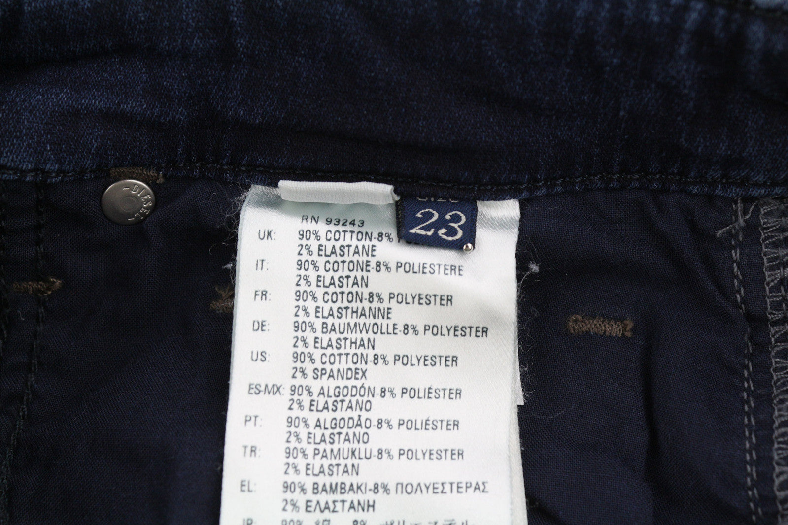 DIESEL Grupee-Ne 0848K Women Jeans W23 Jogg Denim Sweat Skinny Fit Washed Blue