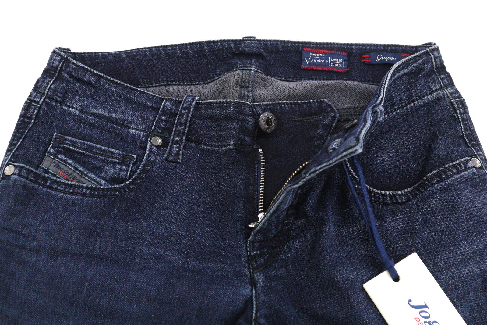 DIESEL Grupee-Ne 0842W Women Jeans W25 Jogg Denim Sweat Skinny Fit Washed Blue