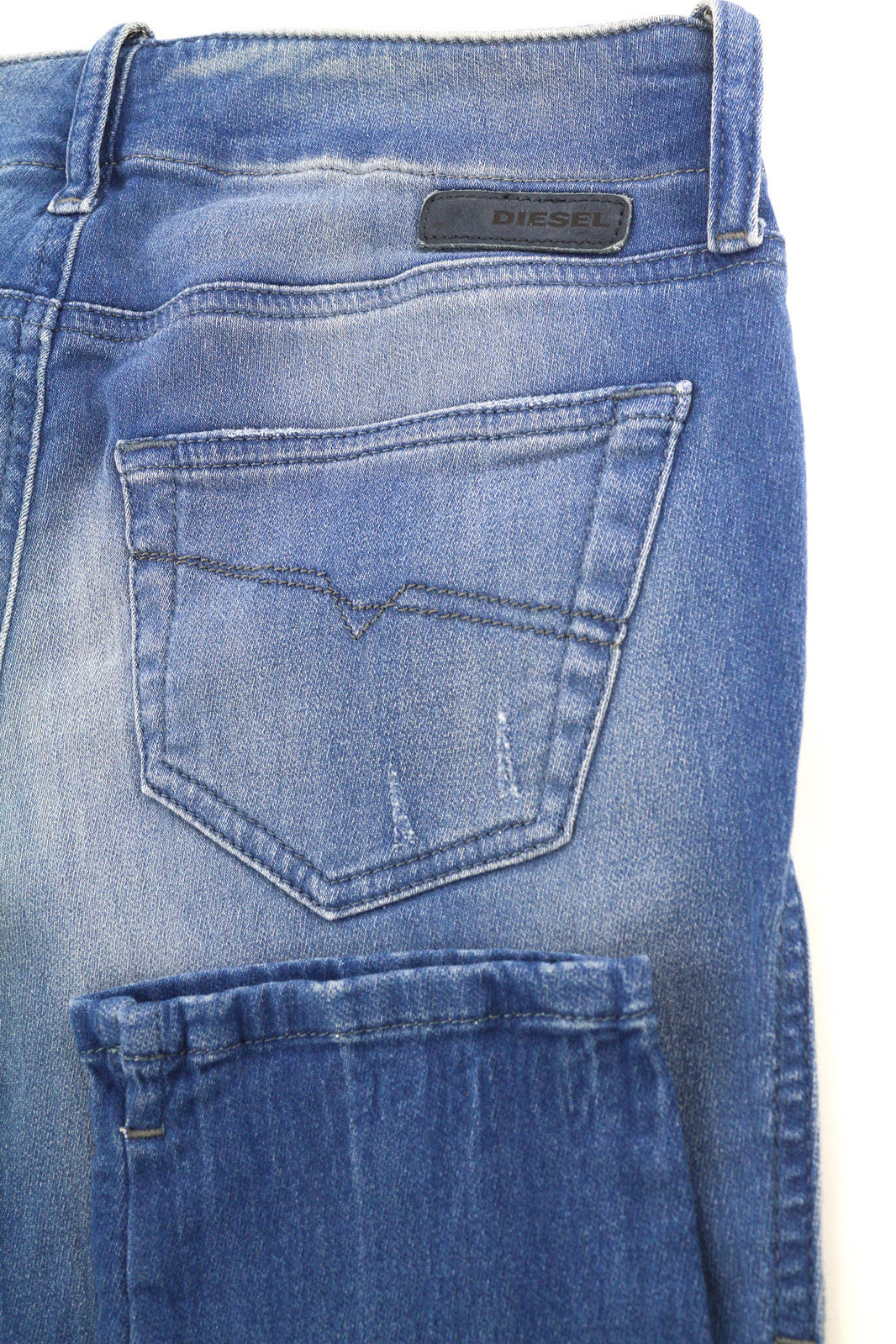 DIESEL Grupee-Ne 0837T Women Jeans W25 Jogg Denim Sweat Skinny Fit Washed Blue