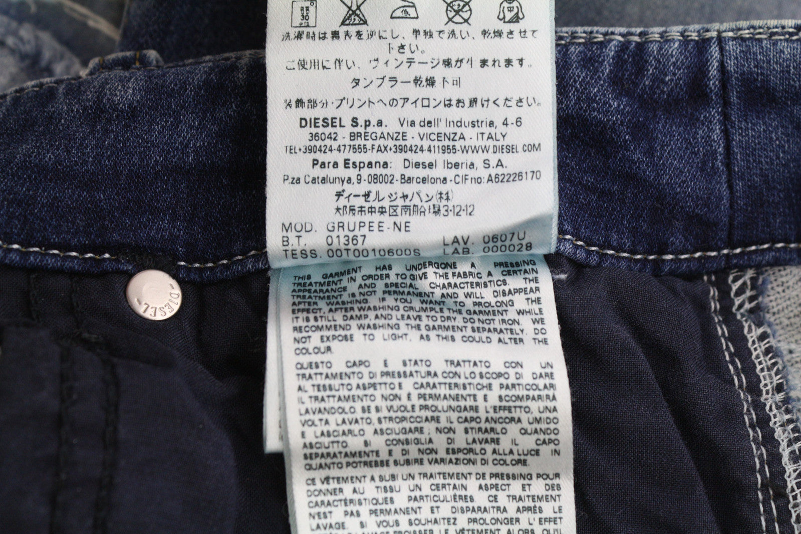 DIESEL Grupee-Ne 0607U Women Jeans W23 Jogg Denim Sweat Skinny Fit Blue RRP€250