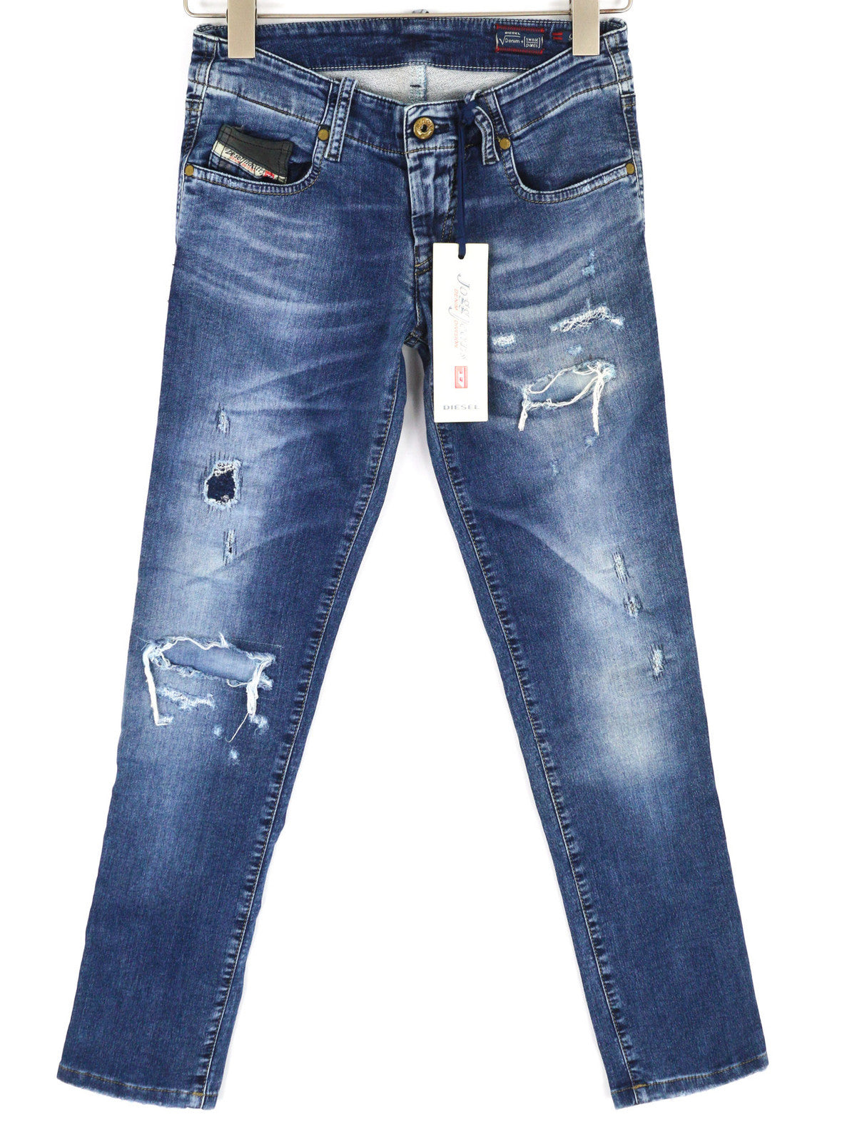 DIESEL Grupee-Ne 0607U Women Jeans W25 Jogg Denim Sweat Skinny Washed RRP€250