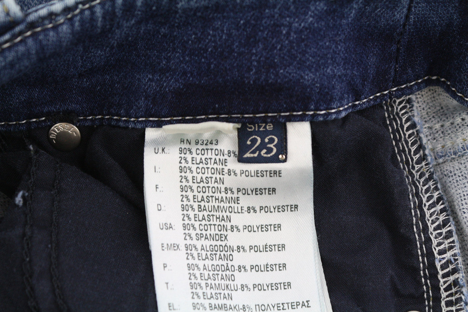 DIESEL Grupee-Ne 0607U Women Jeans W23 Jogg Denim Sweat Skinny Fit Logo RRP€250