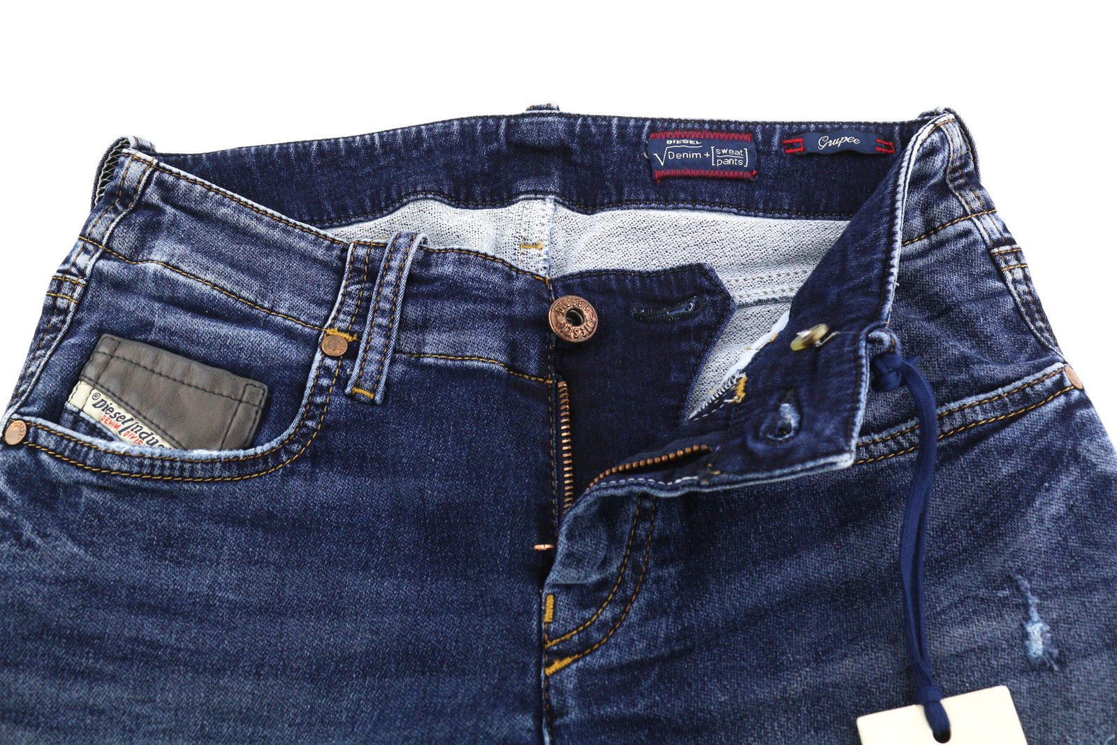 DIESEL Grupee-Ne 0604Z Women Jeans W23 Jogg Denim Sweat Skinny Fit Blue RRP€250