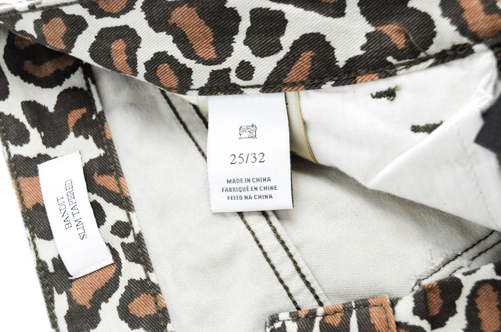 MAISON SCOTCH Bandit moteriški W25/L32 ploni rudi medvilniniai džinsai su gyvūnų raštu 