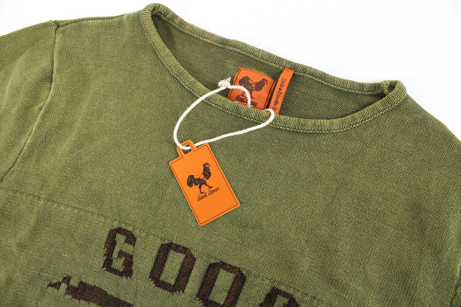 GOOD GENES vyriškas megztinis L dydžio žalias medvilninis megztinis ilgomis rankovėmis 