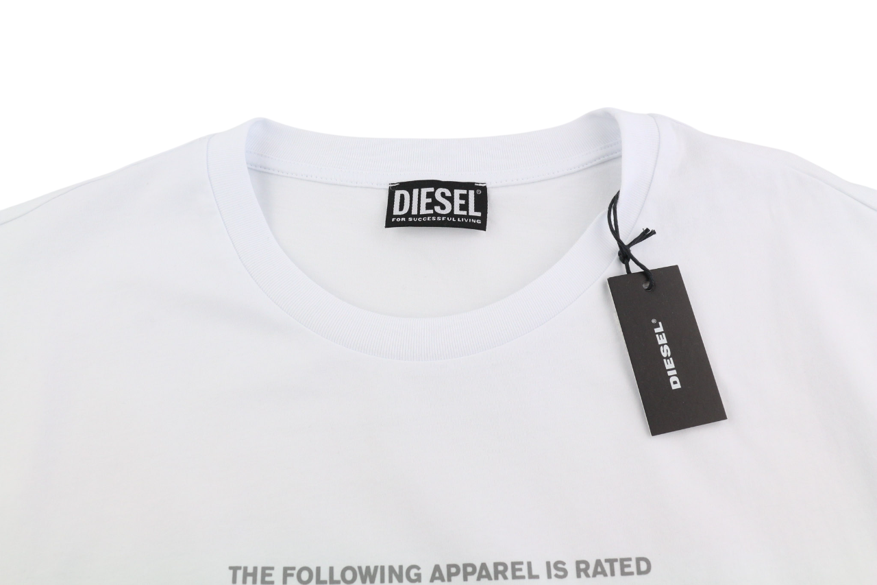 DIESEL T-Just-A35 mens T-Shirt 2XL Short sleeved Crew Front  Tricot White