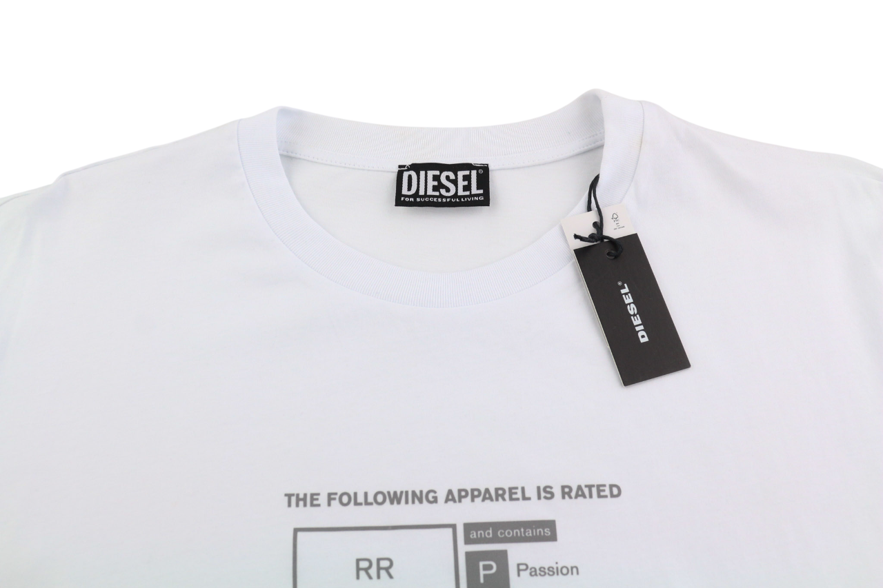 DIESEL T-Just-A35 mens T-Shirt XL Short sleeved Crew Neck Front  Tricot White