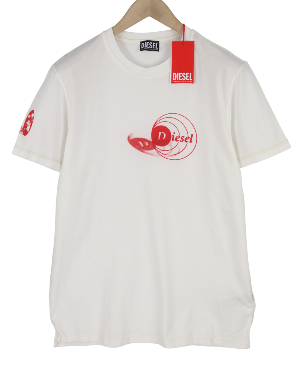 DIESEL T-Diebind-Slits-E1 Men T-Shirt L Short Sleeve Crew Collar Tricot RRP€80