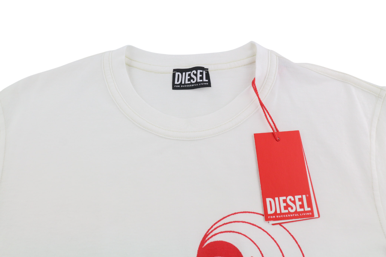 DIESEL T-Diebind-Slits-E1 Men T-Shirt L Short Sleeve Crew Collar Tricot RRP€80