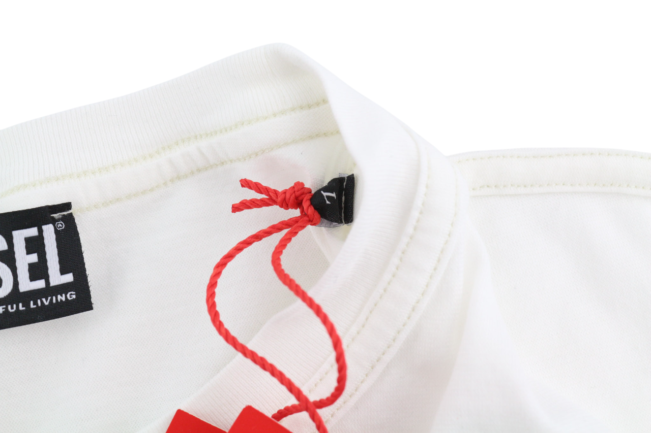 DIESEL T-Diebind-Slits-E1 Men T-Shirt L Short Sleeve Crew Collar Tricot RRP€80