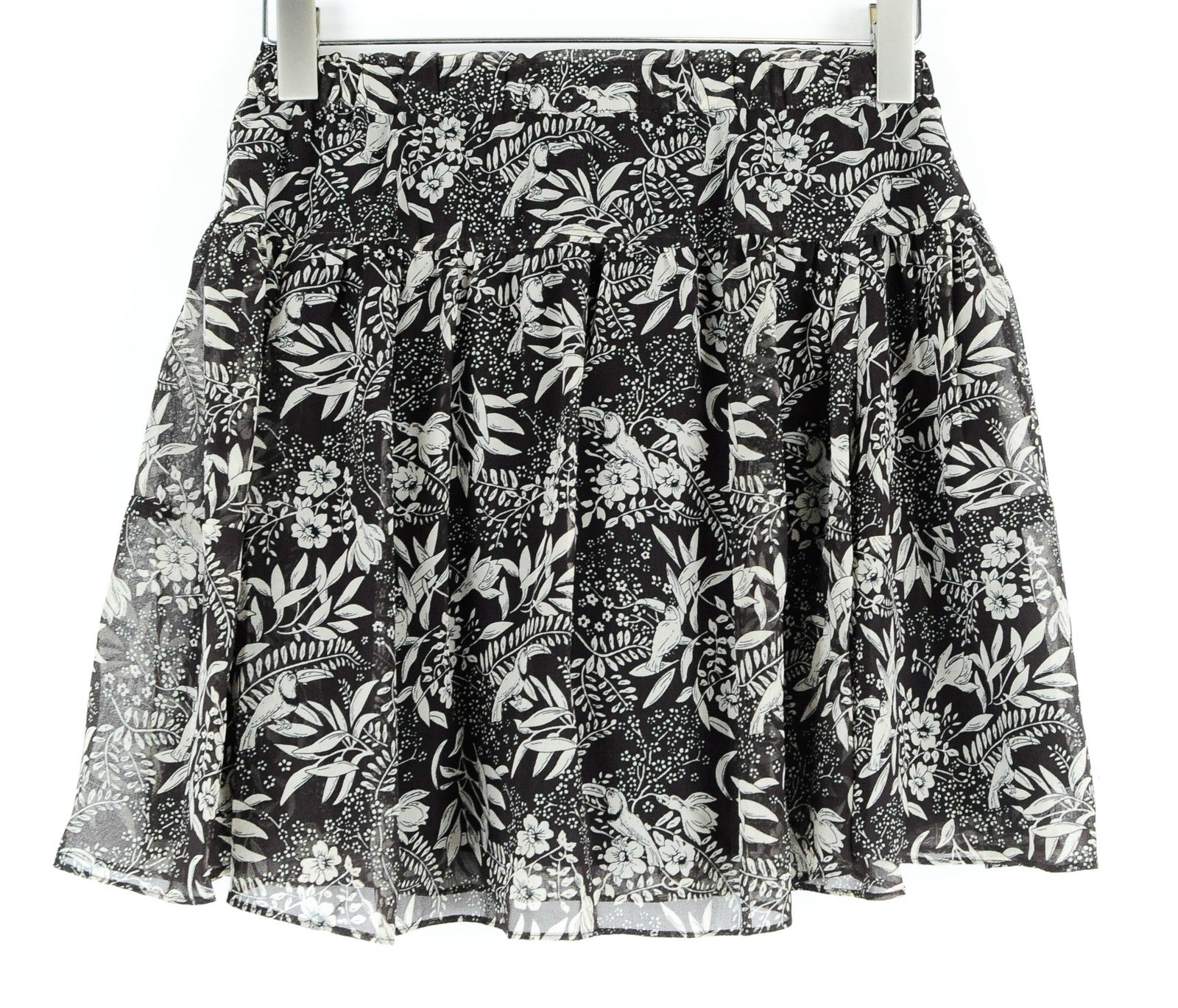 MAISON SCOTCH The Poolside womens Skirt XS Pleated Brown Floral Pull-On Style
