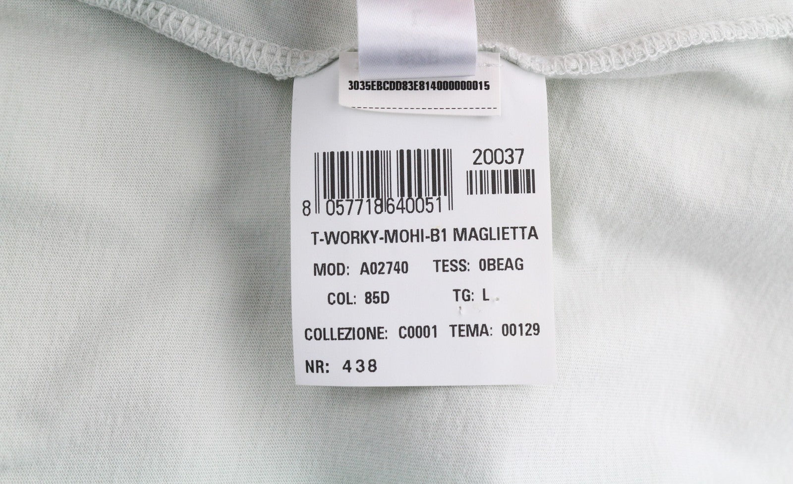 DIESEL T-Worky-Mohi-B1 Men T-Shirt L Short Sleeve Crew Collar Tricot RRP€90