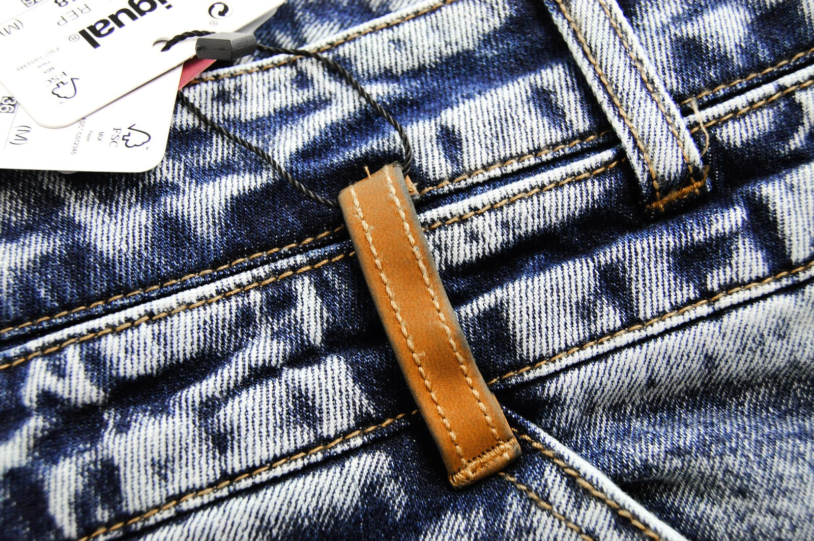 DESIGUAL Coll vyriški Slim džinsai UK18 mėlyni, skalbti, tamprūs, laisvalaikio medvilniniai džinsai 