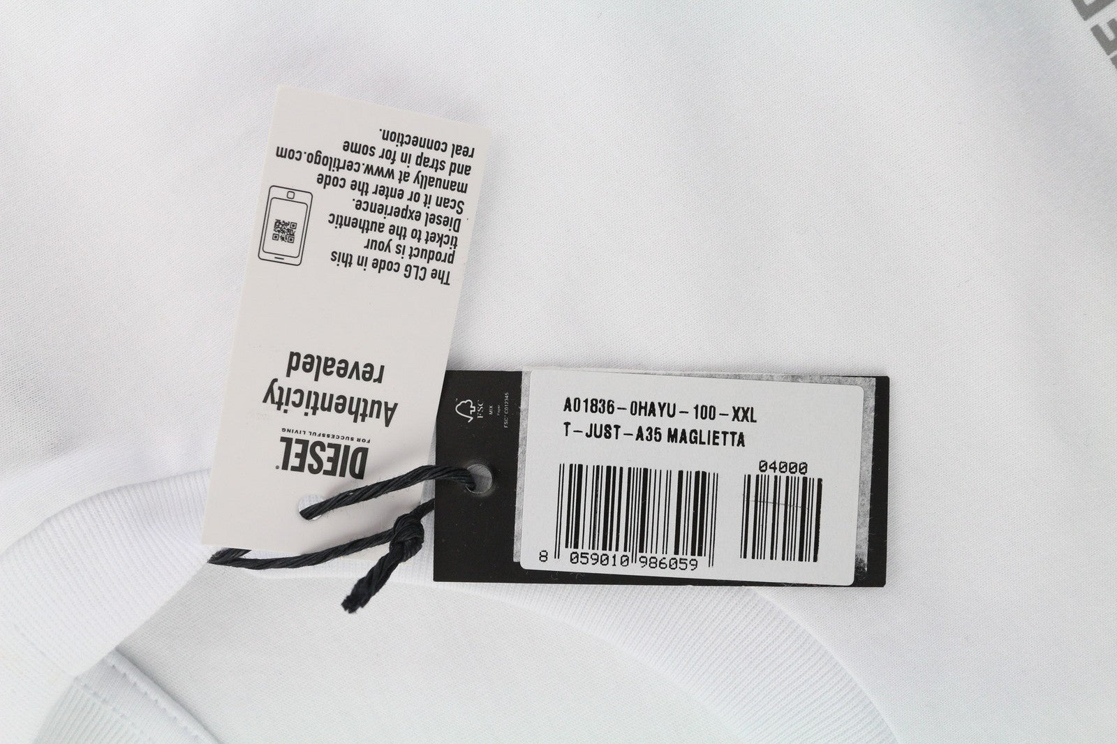 DIESEL T-Just-A35 mens T-Shirt 2XL Short sleeved Crew Collar  Tricot Casual