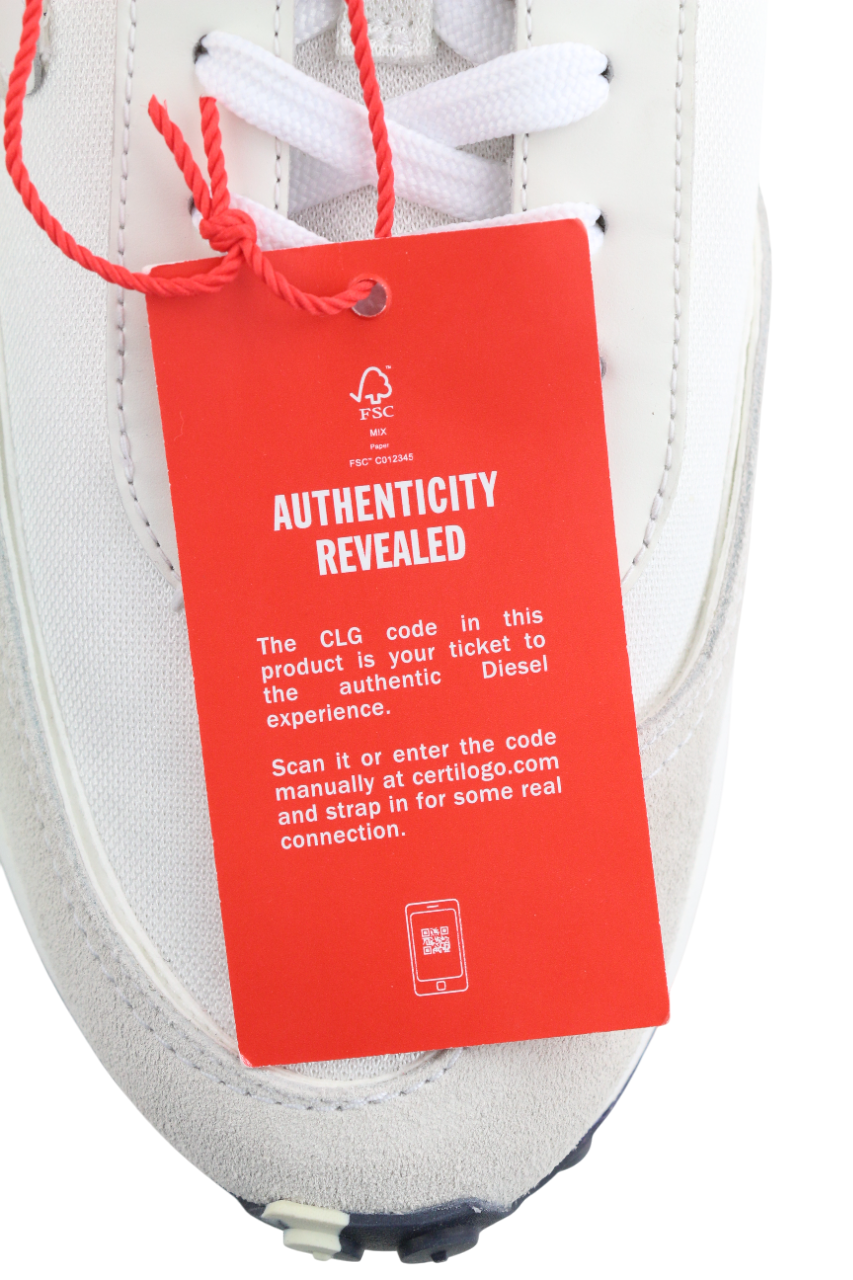 DIESEL S-Racer-Lc vyriški sportbačiai, EU42, balti, zomšiniai, odiniai, RRP 195 € 