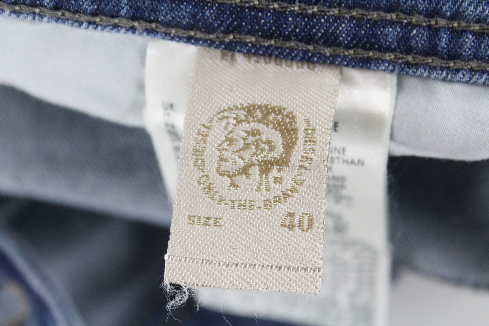 DIESEL Tepphar 0842H vyriški džinsai W40/L32 Slim morkų spalvos, skalbti, tamprūs, mėlyni 