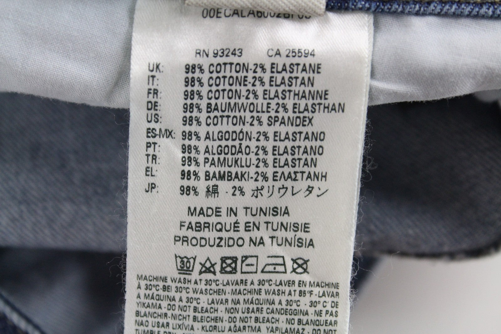 DIESEL Tepphar 0842H vyriški džinsai W40/L32 Slim morkų spalvos, skalbti, tamprūs, mėlyni 