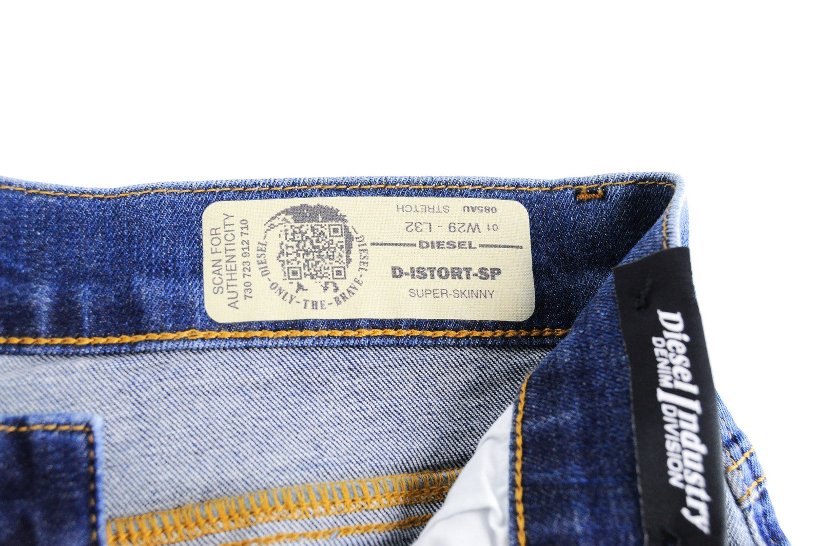 DIESEL D-Istort-SP 085AU vyriški džinsai W29/L32 Slim Skinny mėlyni, tamprios medvilnės 