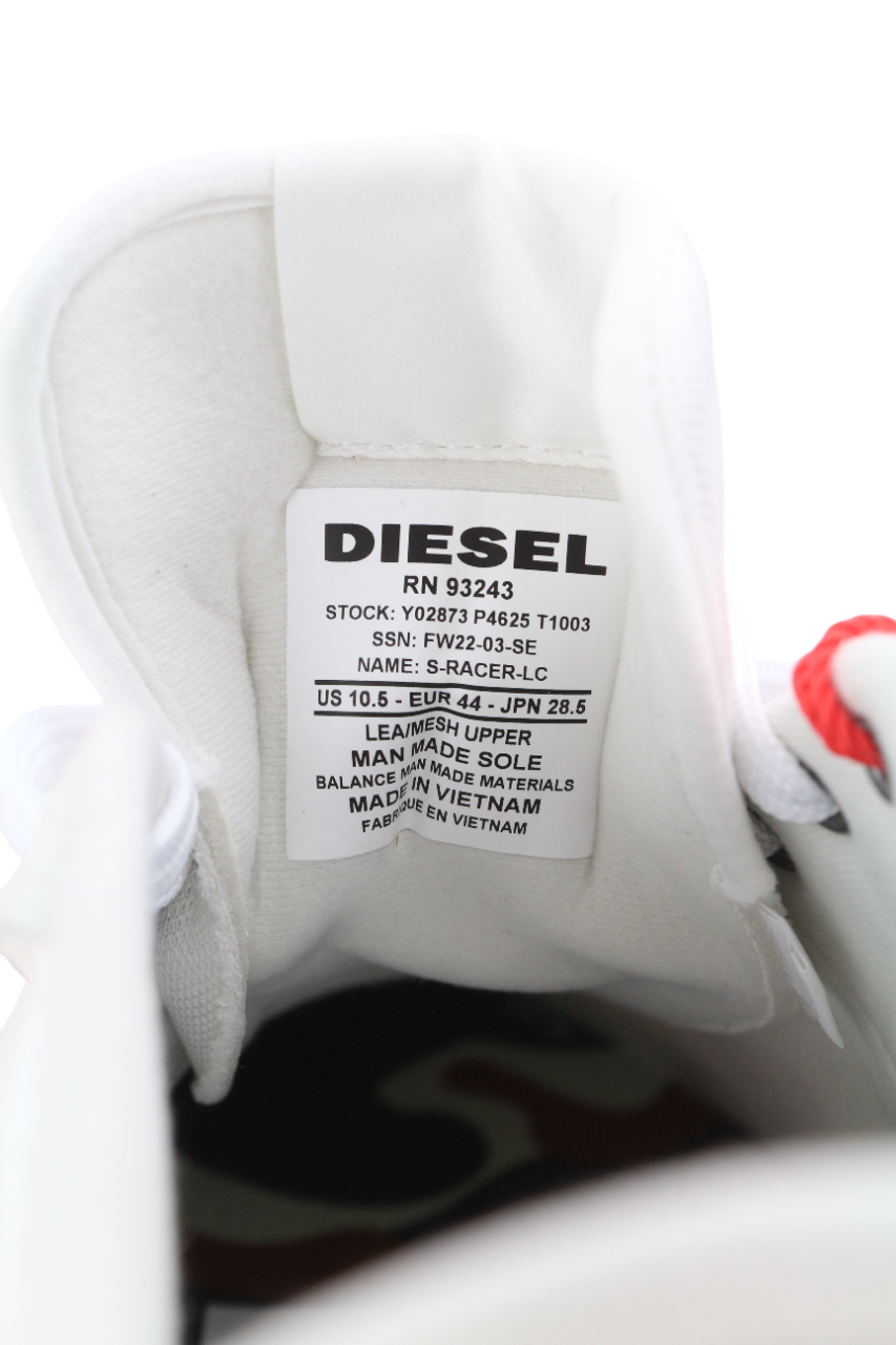 DIESEL S-Racer-Lc vyriški sportbačiai, EU44, balti, zomšiniai, odiniai, RRP 195 € 