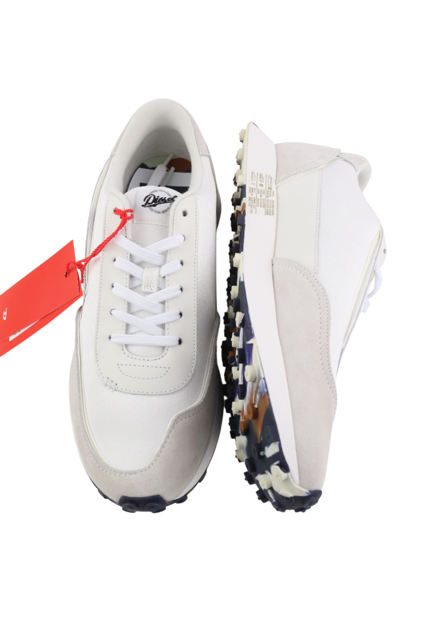 DIESEL S-Racer-Lc vyriški sportbačiai, EU44, balti, zomšiniai, odiniai, RRP 195 € 