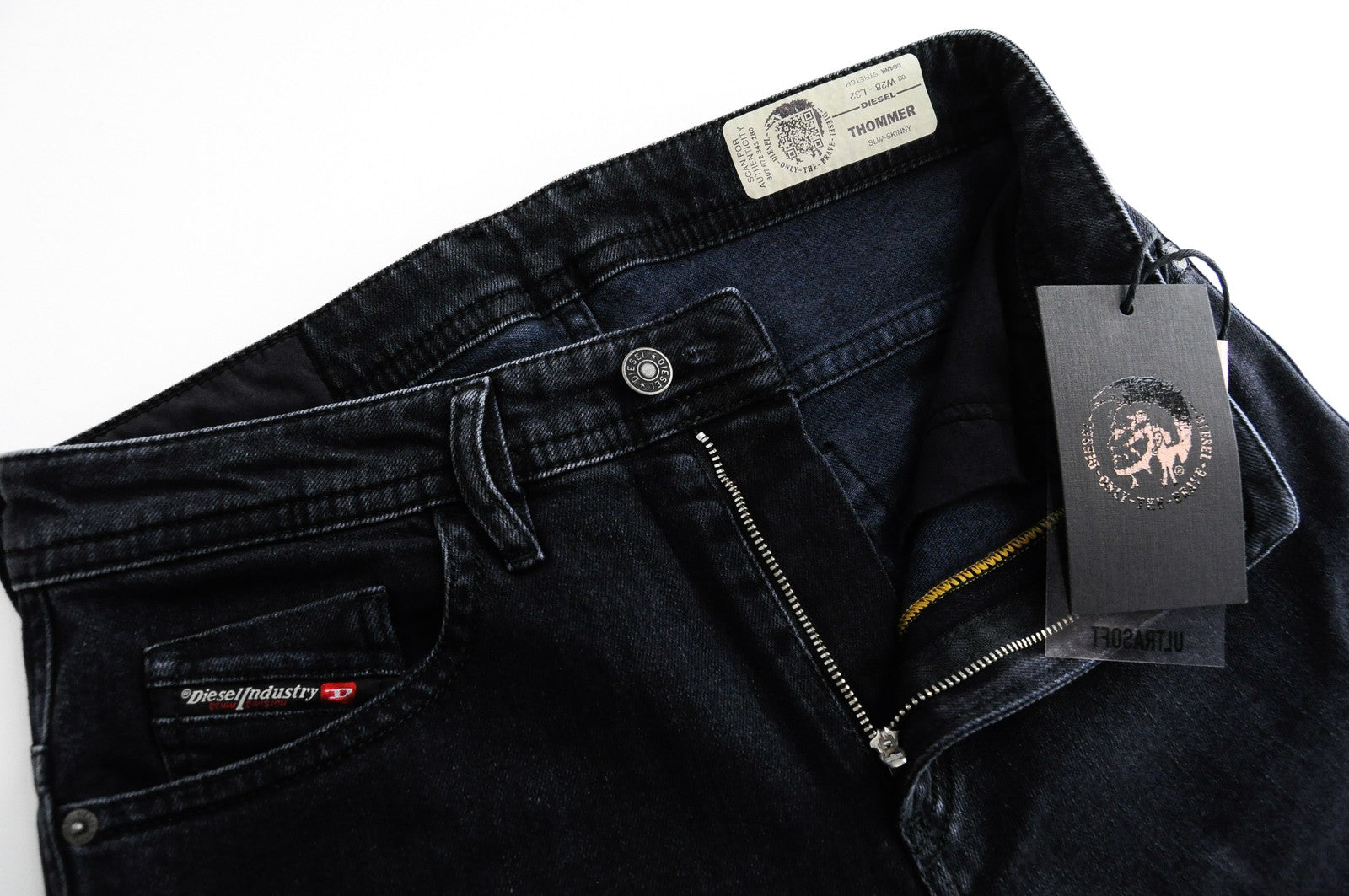 DIESEL Thommer 084NK vyriški džinsai W28/L32 Slim Skinny Navy Cotton elastinga 