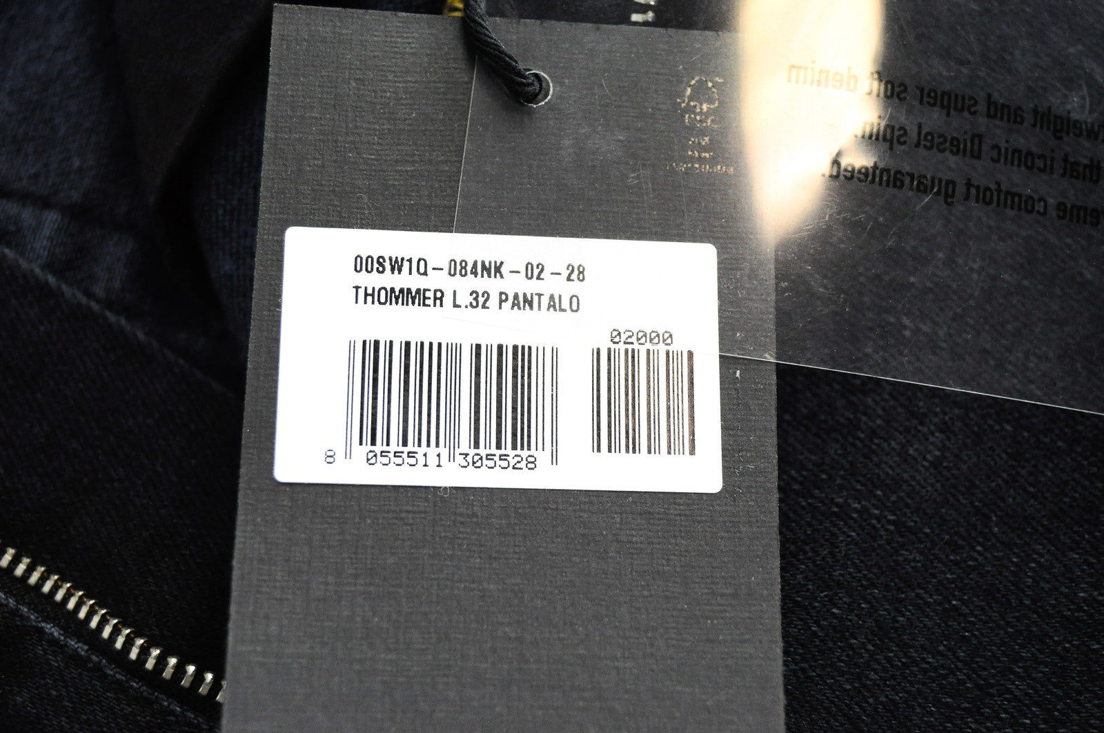 DIESEL Thommer 084NK vyriški džinsai W28/L32 Slim Skinny Navy Cotton elastinga 