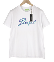 DIESEL T-Sily-K10 moteriški marškinėliai su trumpomis rankovėmis, XL dydžio, su apvalia apykakle, laisvalaikio stiliaus trikotažu. 