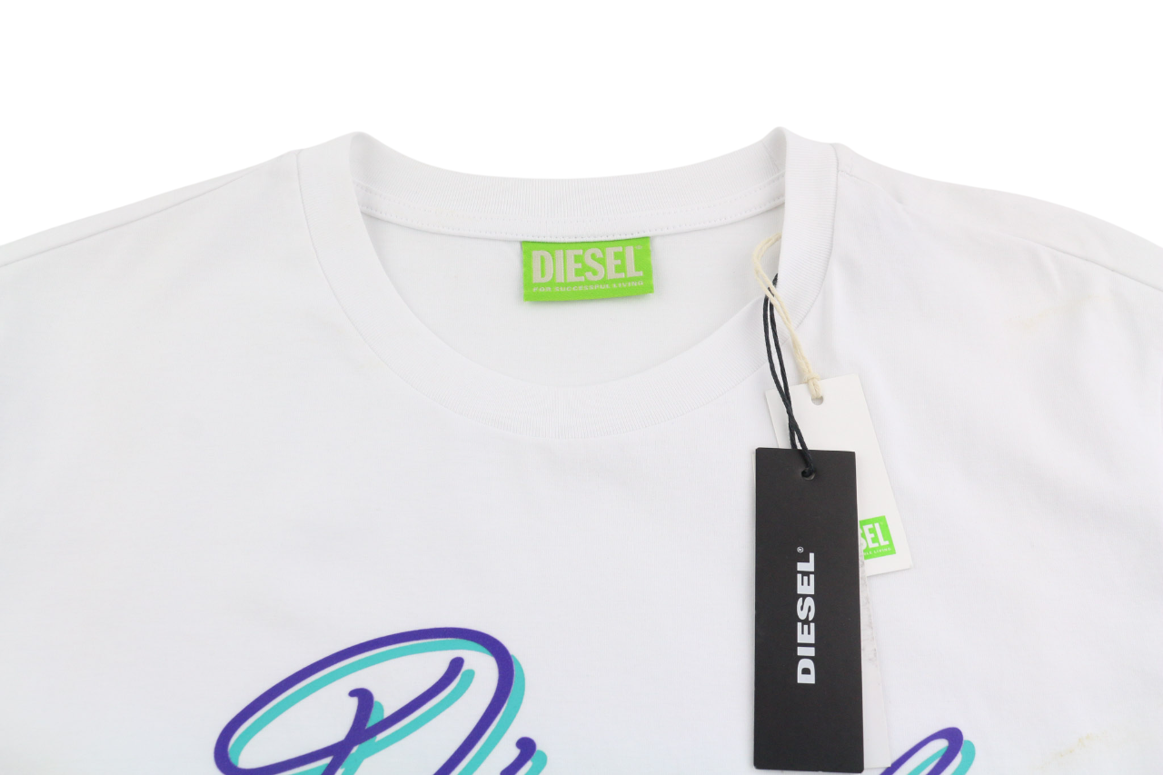 DIESEL T-Sily-K10 moteriški marškinėliai su trumpomis rankovėmis, XL dydžio, su apvalia apykakle, laisvalaikio stiliaus trikotažu. 