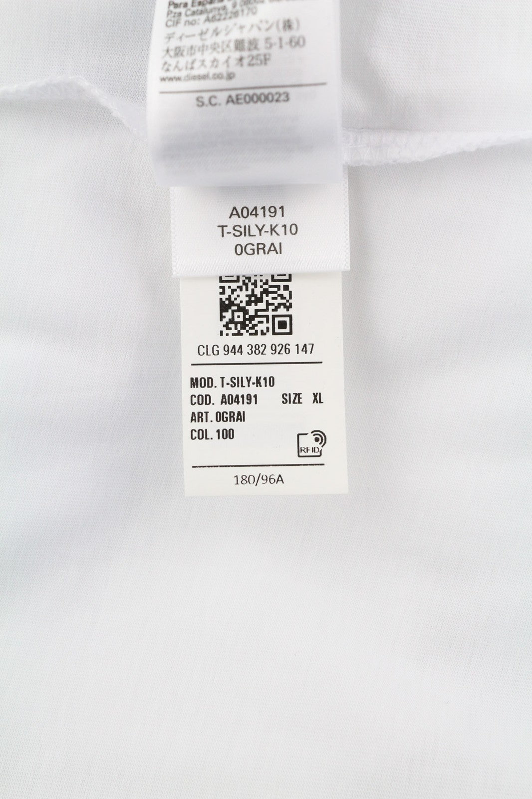 DIESEL T-Sily-K10 moteriški marškinėliai su trumpomis rankovėmis, XL dydžio, su apvalia apykakle, laisvalaikio stiliaus trikotažu. 